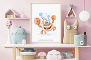 Cute cartoon crab. Tshirt, PNG., an Animal Illustration by KENO Mascots (Thumbnail 4 of 5)