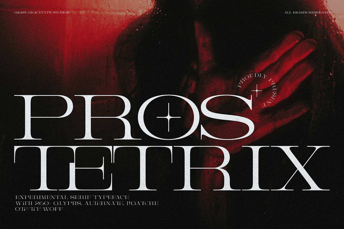 Prostetrix | Serif Typeface, a Serif Font by gracetype_studio (Photo 1 of 12)