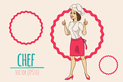 woman chef, a Food Illustration by adi katz (Thumbnail 4 of 4)