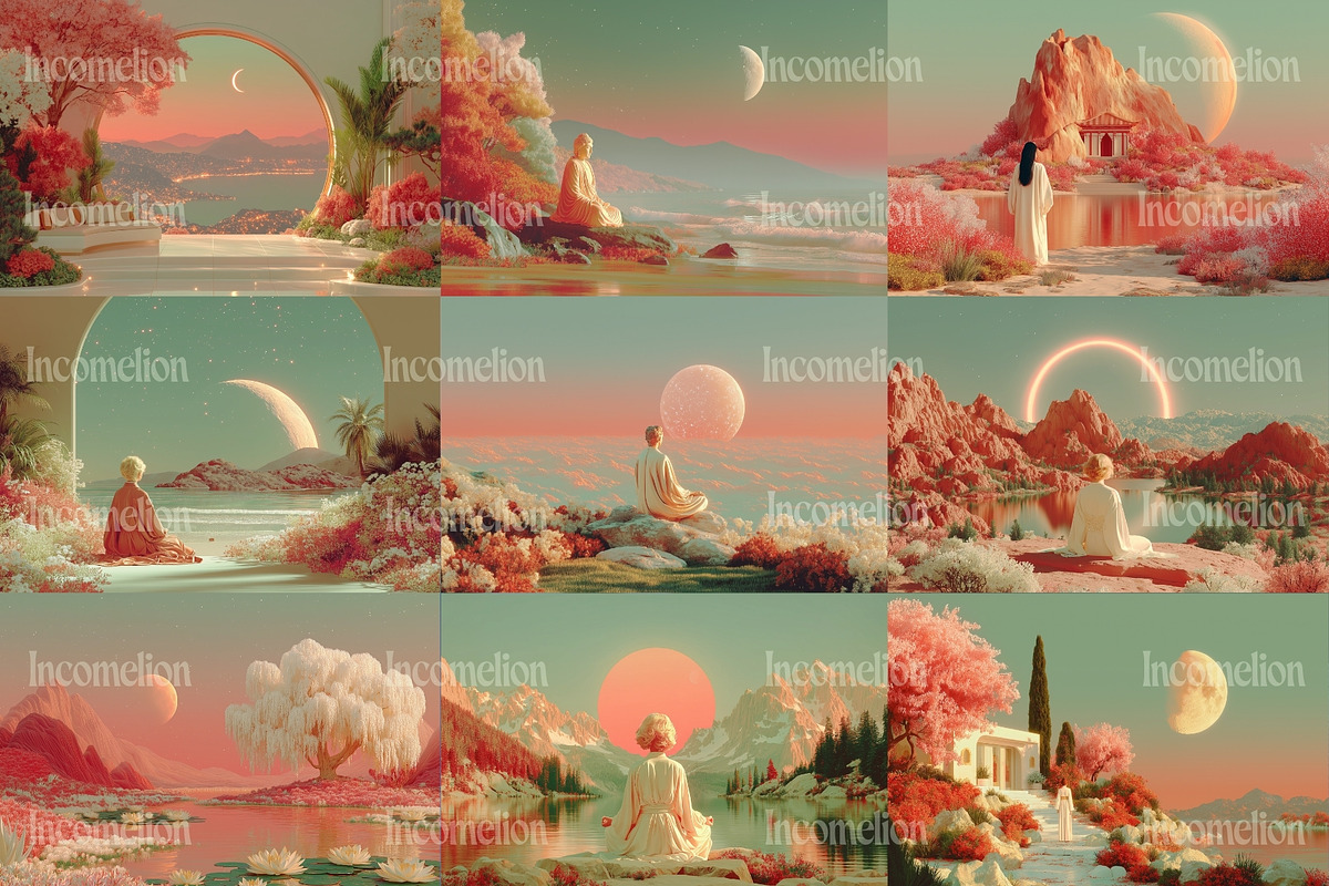 60 Peaceful Serenity Illustrations, a Decorative Illustration by Incomelion (Photo 11 of 11)