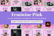 Feminine Pink Instagram PostTemplate, a Social Media Template by digitalsbydepi (Thumbnail 1 of 5)