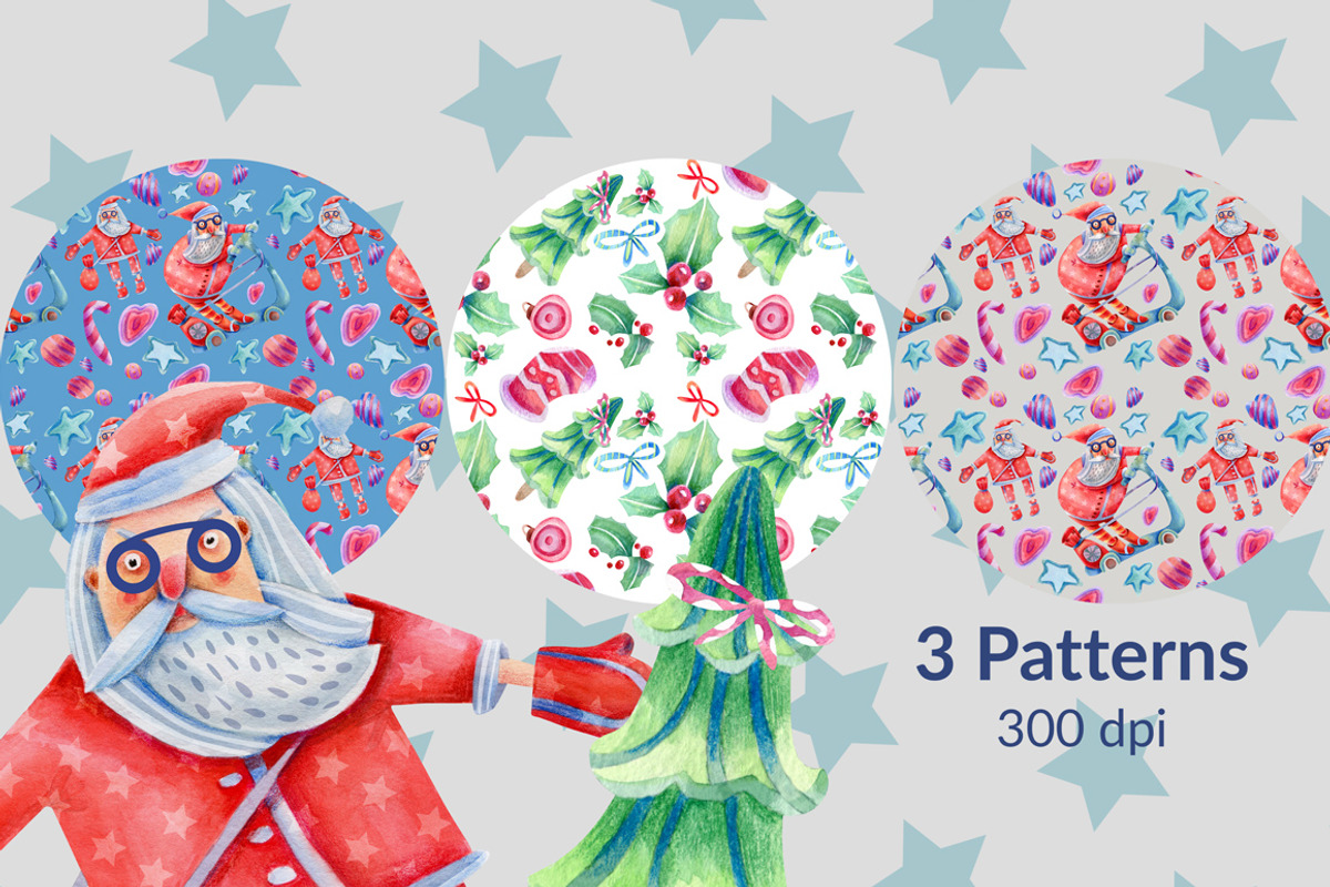 Santa Claus watercolor and Christmas, a Graphic by Olha Kalyta (Photo 6 of 8)
