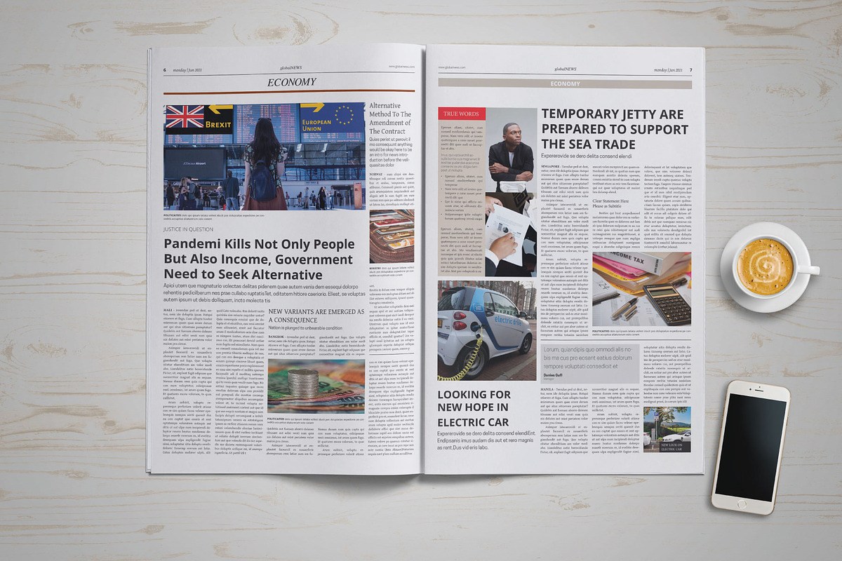 Global Newspaper Template, a Magazine Template by GreenDesign (Photo 4 of 8)