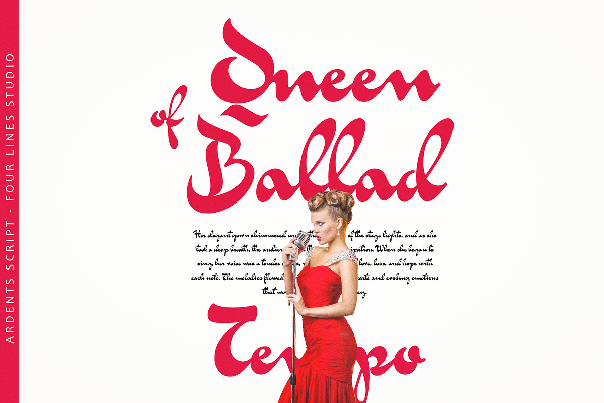 50% Ardents – Vintage Font Script, a Script Font by Four Lines Std. (Photo 7 of 9)