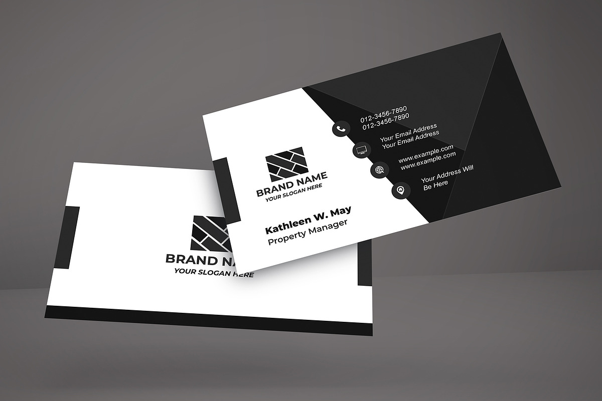 Black and White Business Card Template preview 3