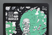 Burger menu. Hand-drawn. Chalk style, a Decorative Illustration by Margo Miller (Thumbnail 10 of 15)