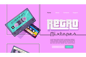 Retro Mixtape Banner With Vintage