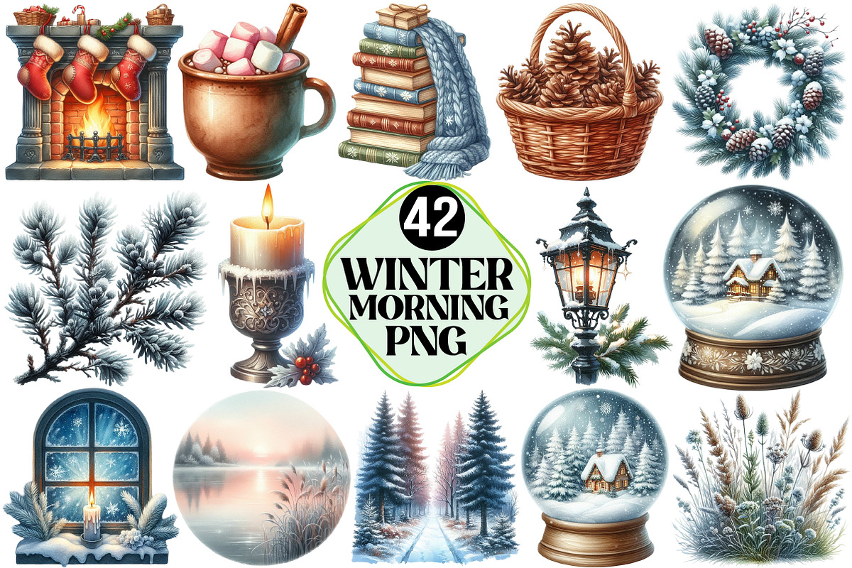 Winter Morning Clipart, an Illustration by Pixels.Craft (Photo 1 of 7)