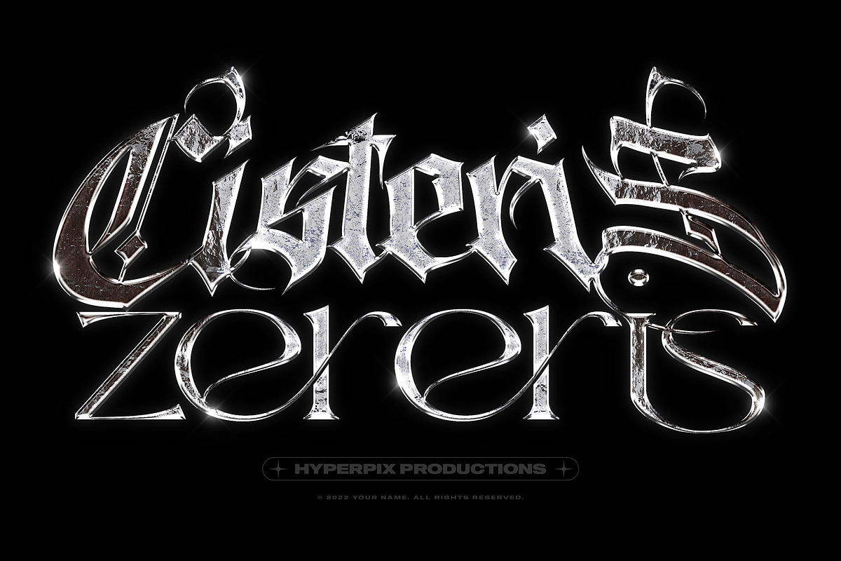 Chrome Text Effects Bundle 02, a Layer Style Add-On by Hyperpix Productions (Photo 32 of 48)