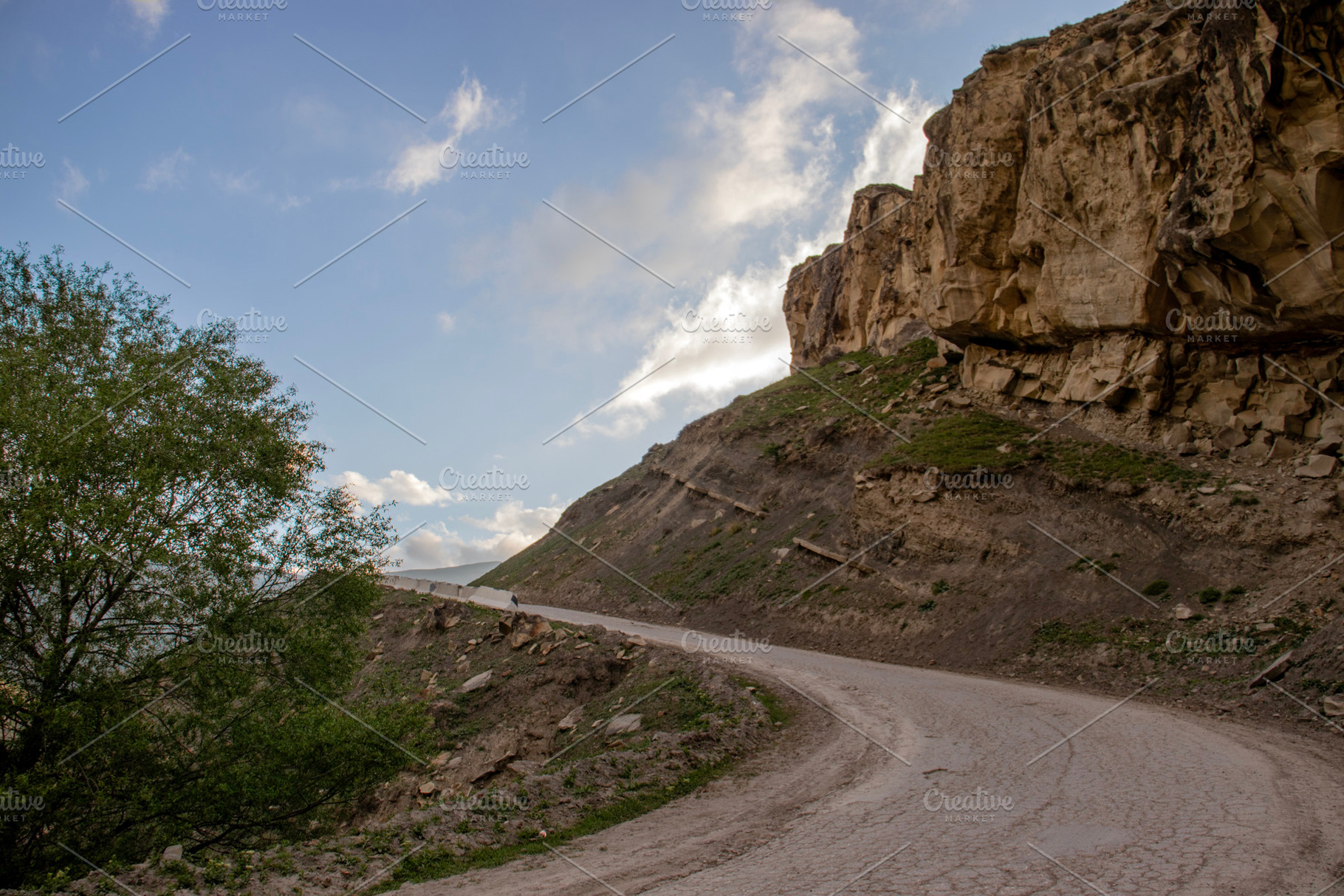Turn in the road in the mountains., a Nature Photo by Schreibikus