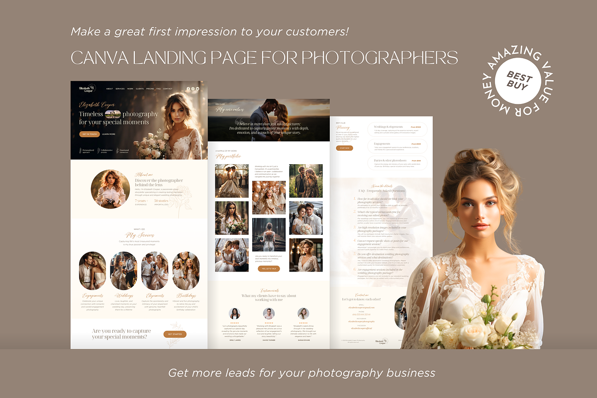 Photography Website Template Canva, a Landing Page Template by vectorocean (Photo 6 of 11)
