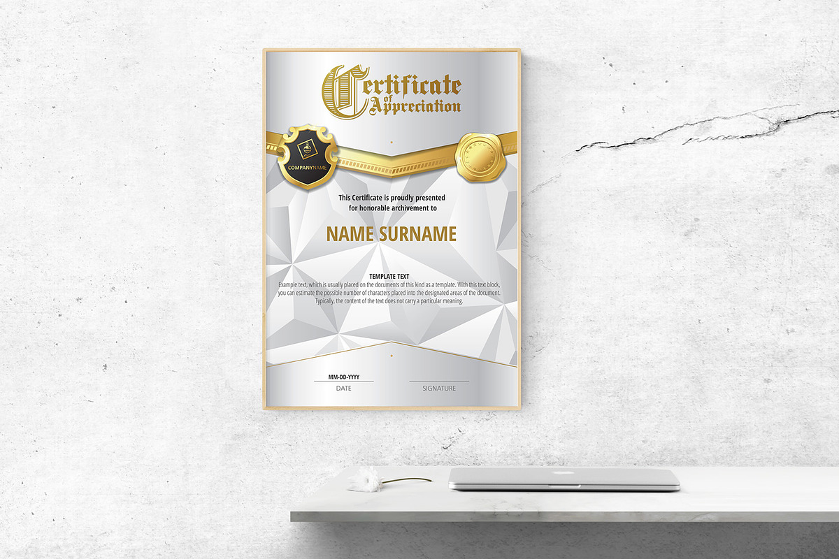 Appreciation Certificate Templates, a Stationery Template by inshader (Photo 11 of 18)
