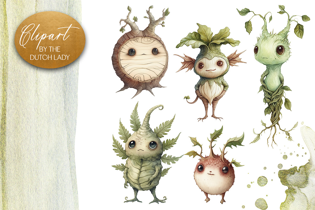 Botanical Creatures Clipart Set, a Decorative Illustration by The Dutch Lady Designs (Photo 6 of 7)