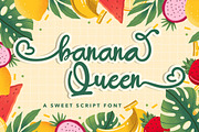 Banana Queen a Sweet Script Font, a Script Font by Bayuktx (Thumbnail 1 of 10)