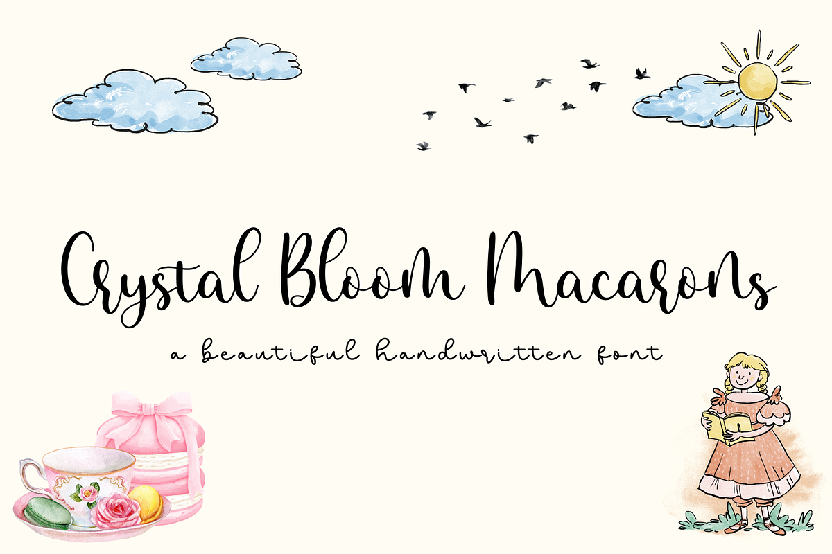 Crystal Bloom Macarons, a Handwritten Font by BearyType Studio (Photo 1 of 6)