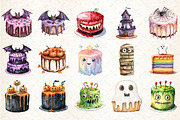 Halloween Party Cake Watercolor Clip, an Illustration by Rose Art (Thumbnail 2 of 7)