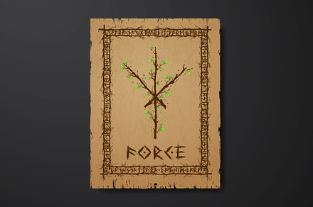 Tree branch bind rune parchment