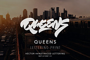Queens - brush lettering logo, an Illustration by Nick LetterManiac Raizvih (Thumbnail 1 of 2)