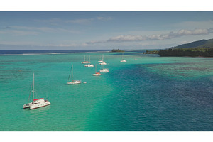 Sailboats and catamarans anchoring, a Nature Photo by Goinyk