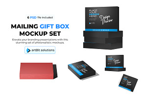 Premium Mailing Gift Box Mockup Set