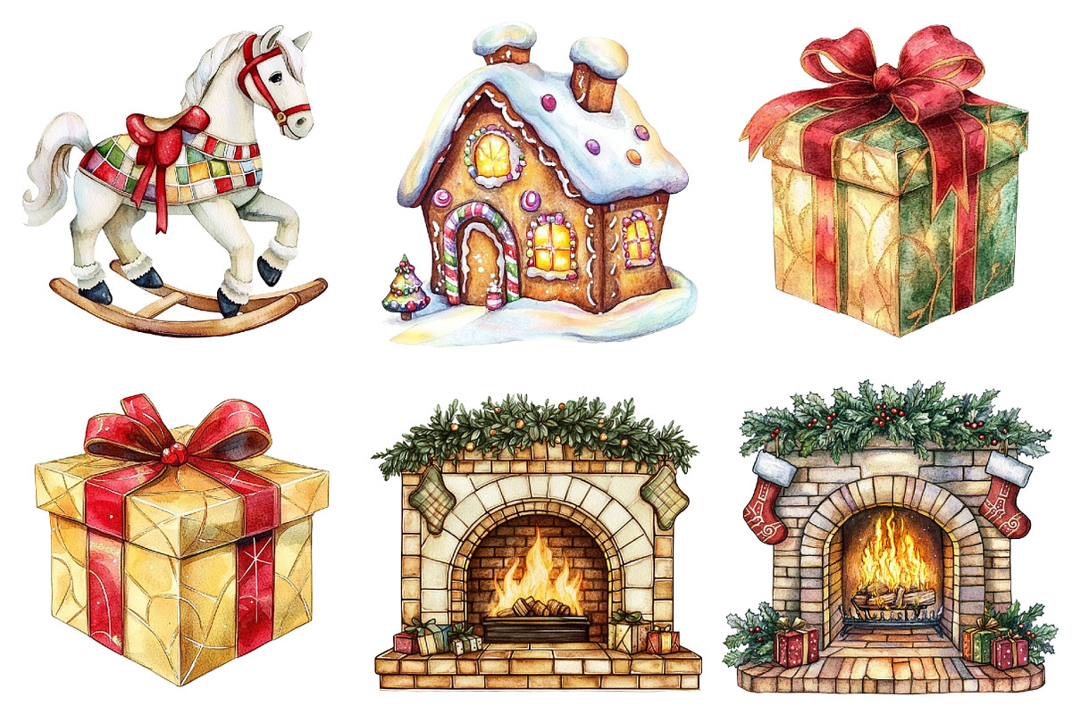 Christmas Stained Glass Clipart, a Seasonal Illustration by CitraGraphics (Photo 7 of 8)
