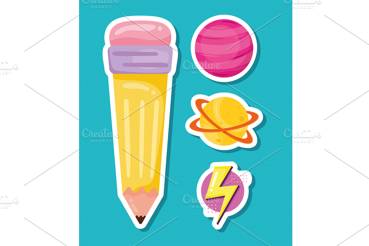 planets and pencil, an Object Illustration by studiogstock