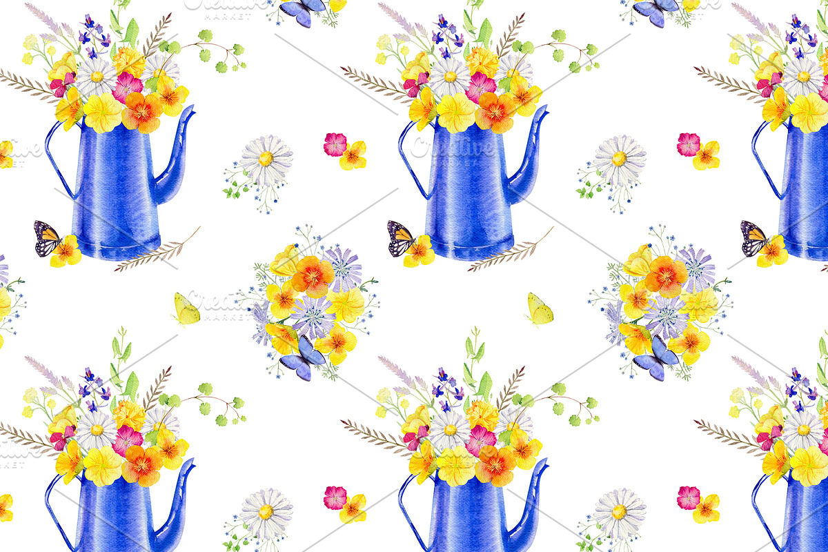 Wild flowers watercolor set, a Background Graphic by Elegantia (Photo 13 of 15)