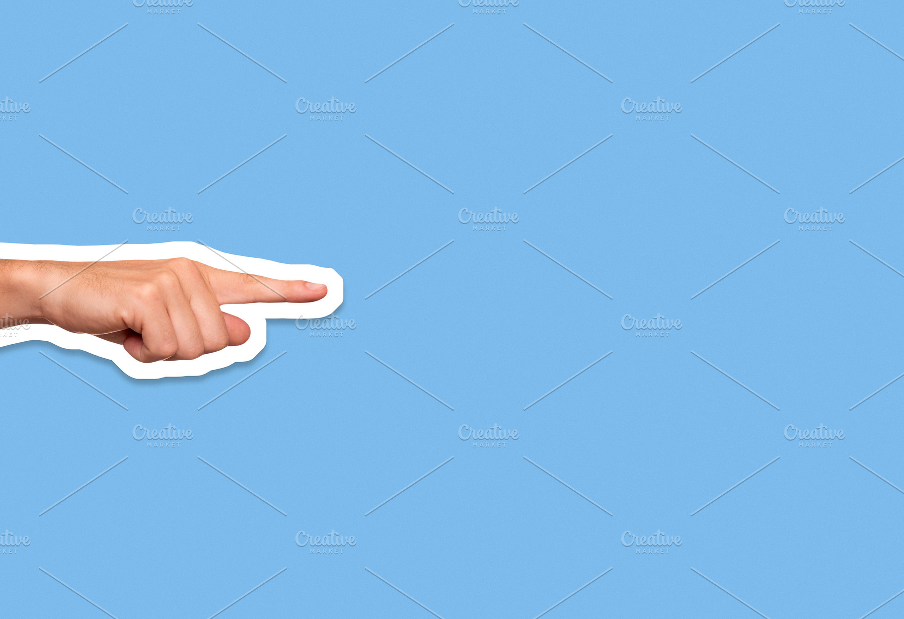 Hand pointing finger with copy space, a Person Photo by BOOCYS