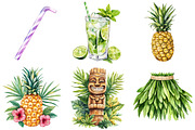 Watercolor Hawaii Clipart, a Seasonal Illustration by CitraGraphics (Thumbnail 2 of 6)