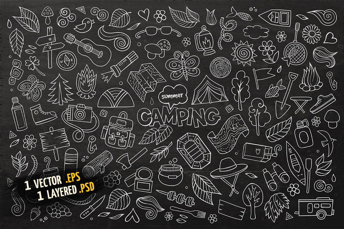 Camping Objects & Elements Set, an Object Graphic by BALABOLKA (Photo 4 of 4)
