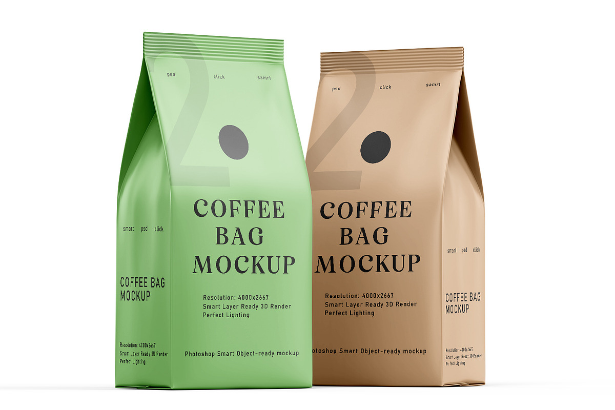 Coffee Bag Mockups, a Packaging Mockup by pixelmock (Photo 7 of 14)