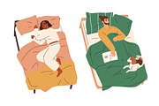 People sleeping in cozy beds set, a Person Illustration by Good Studio (Thumbnail 5 of 8)