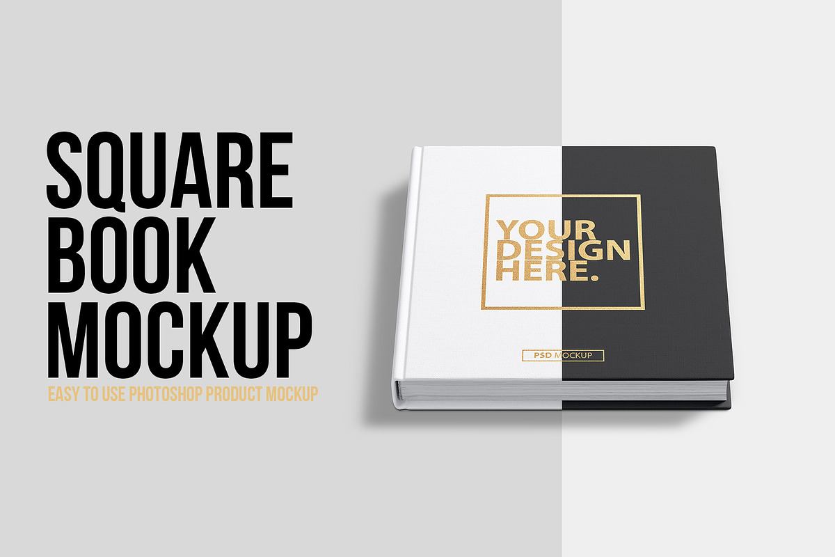 Square Book PSD Mockup, a Books & Magazine Mockup by GreatFruit (Photo 1 of 6)