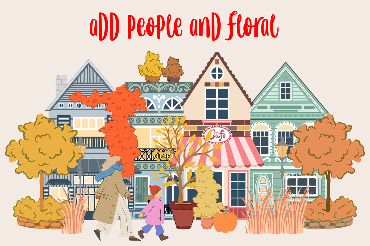 Seasonal Town Creator Bundle -60%OFF, a Decorative Illustration by Alina Sh (Photo 14 of 22)