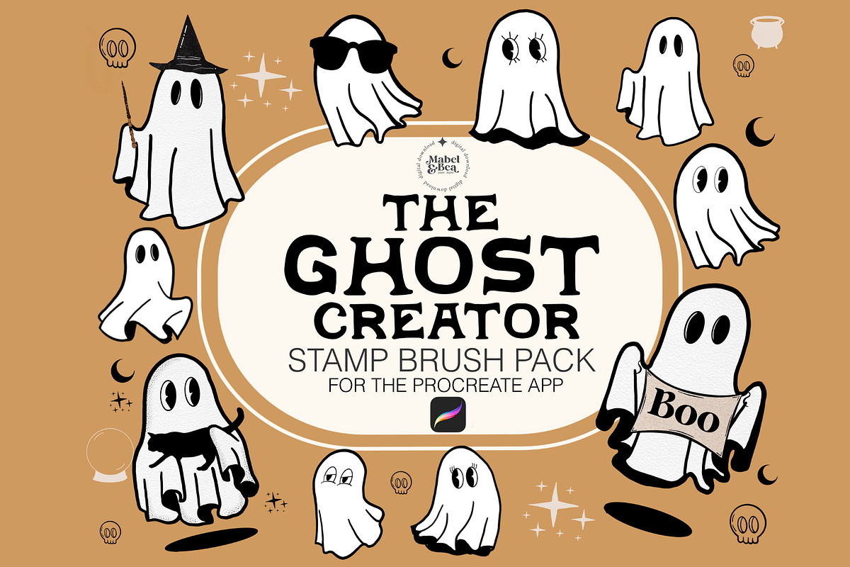 The Ghost Creator Stamp Brush Pack, a Brush Add-On by Mabel & Bea (Photo 1 of 7)