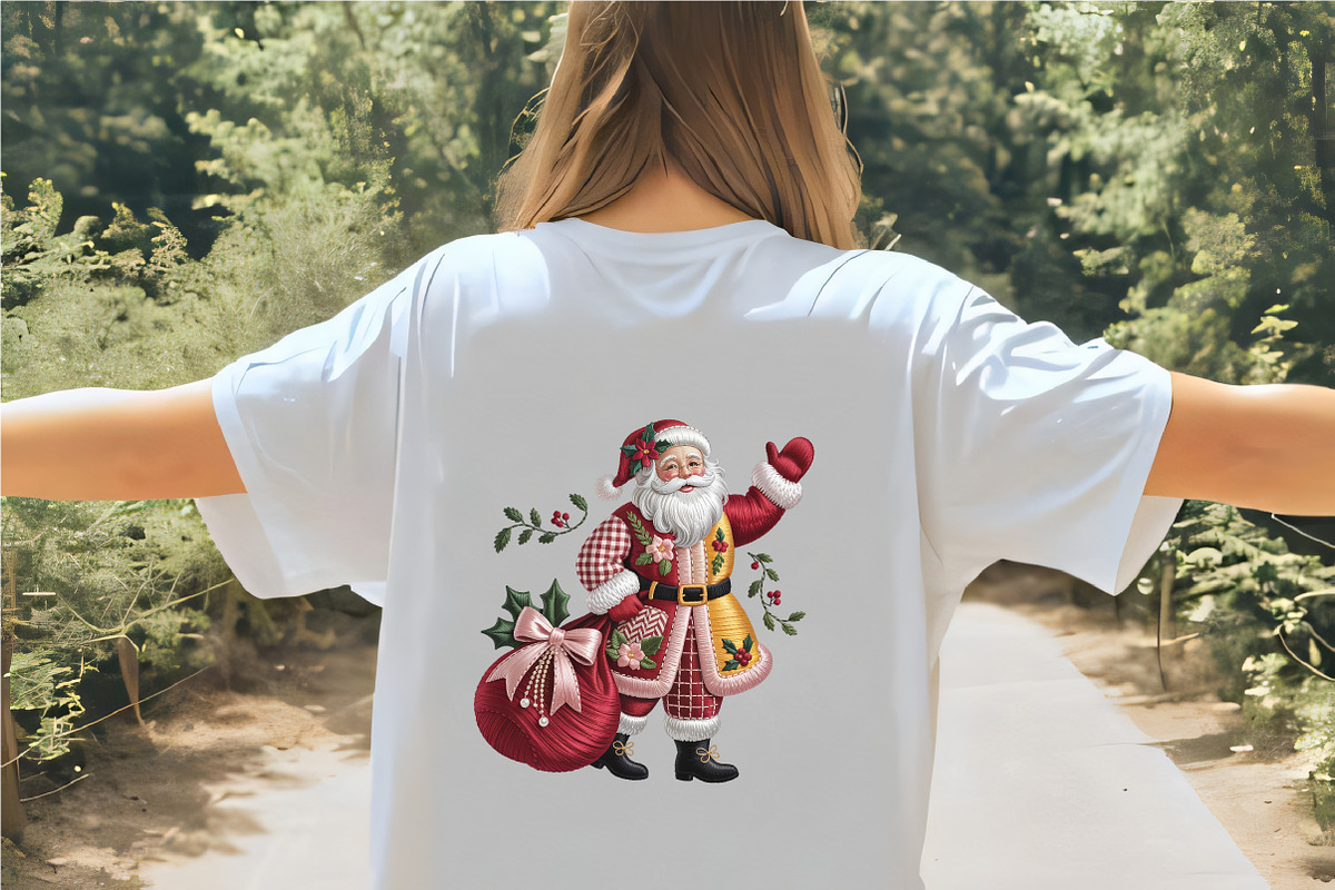 Faux Embroidery Waving Santa Claus C, an Illustration by CrexoraLab (Photo 2 of 4)