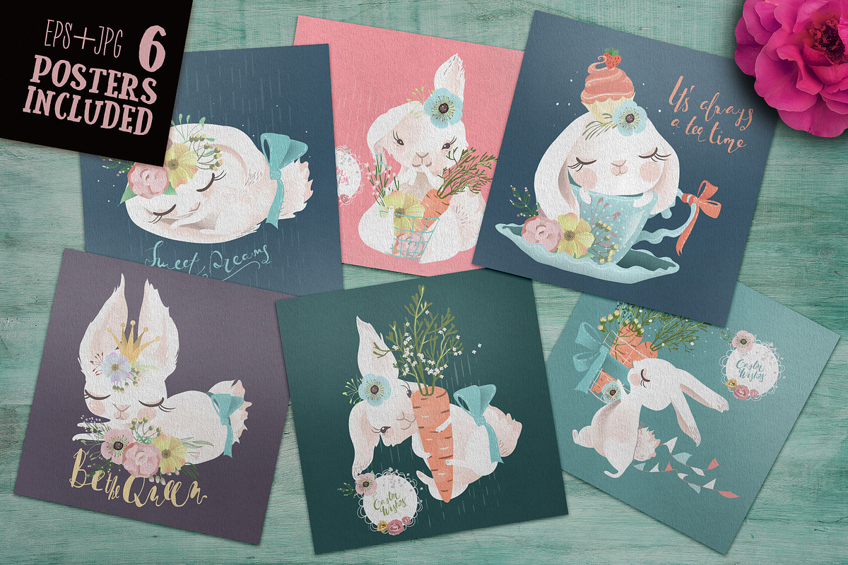 Lovely Bunnies Collection, an Animal Illustration by Anna Babich (Photo 4 of 6)