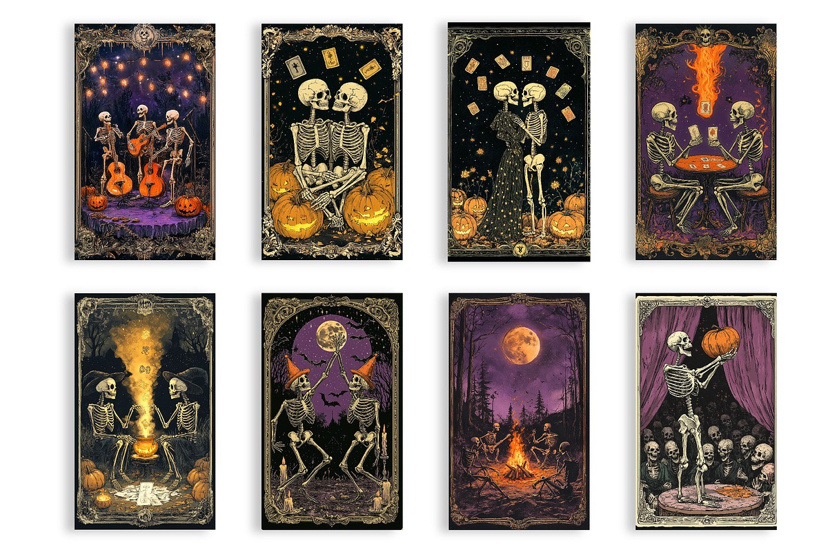 Funny Halloween Skeleton Tarot Card, an Illustration by Dream Creation (Photo 2 of 4)