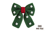 Christmas Bow Knitted Coquette, an Illustration by DreamArtGraphic (Thumbnail 1 of 6)