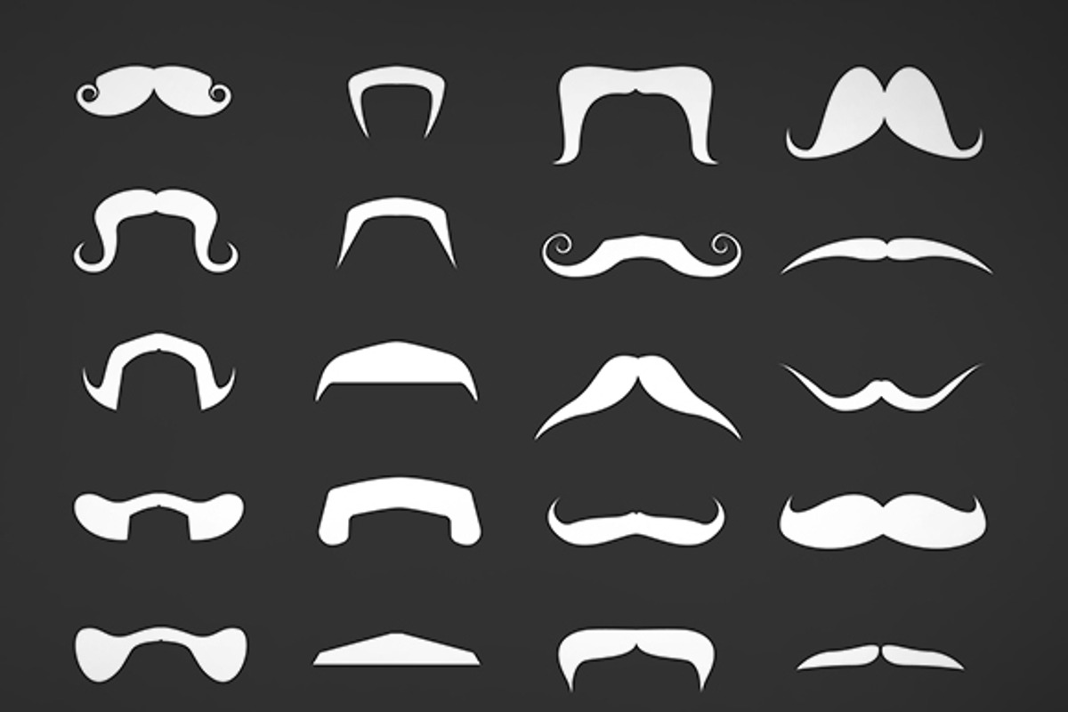 Mustache vector icons, an Icon by Snipergraphics