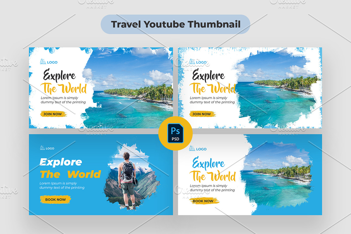 Travel Youtube Thumbnail, a Social Media Template by Shahjahangdb1 (Photo 1 of 5)