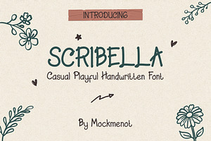 Scribella – Playful Handwritten Font, a Handwritten Font by Mockmenot