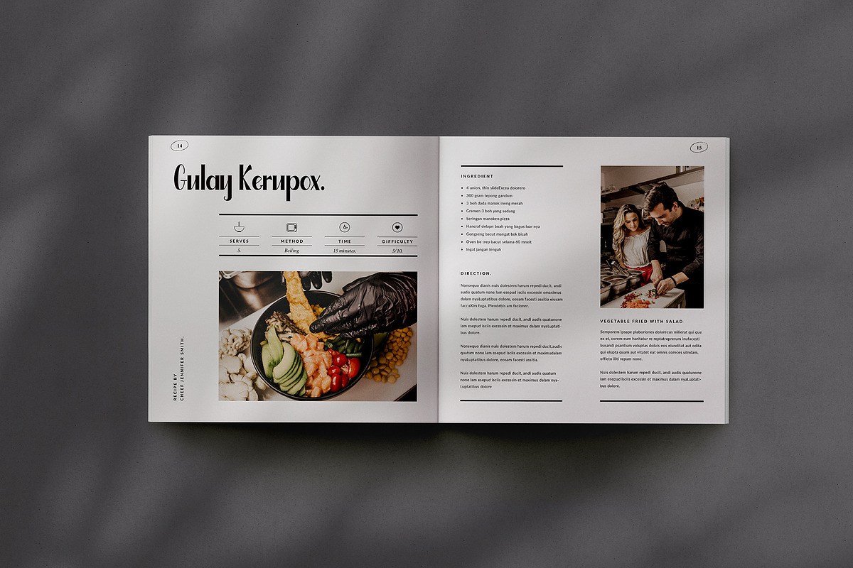 Square Cookbook / Recipe Book, a Brochure Template by Occy Design (Photo 8 of 8)