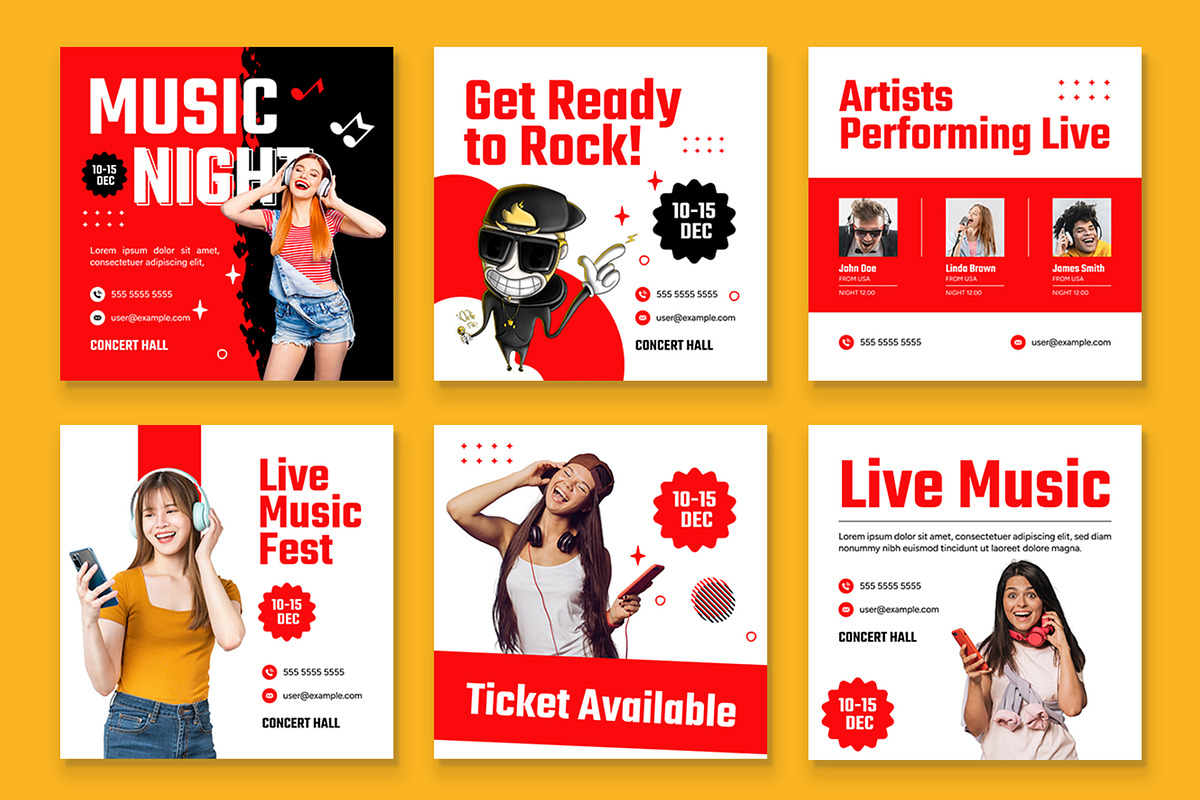 Music Social Media Post Template, an UI Kit Template by CreativeShaper (Photo 2 of 3)