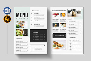 Restaurant Food Menu, a Stationery Template by Pixelpick