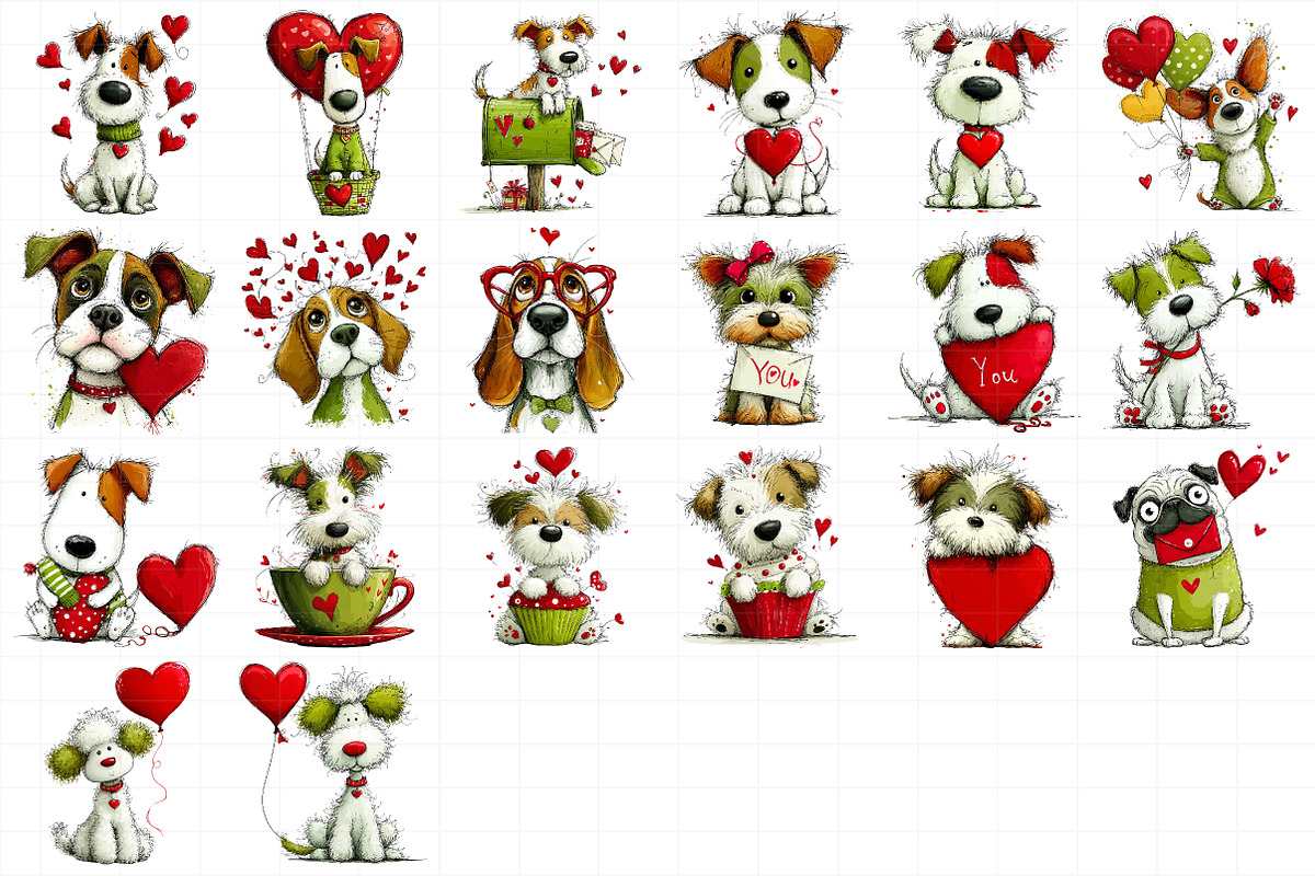 Watercolor Valentine Dog Clipart, an Illustration by Daily.Designs (Photo 3 of 5)