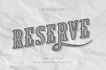 Reserve Vintage Font With Ornaments, a Serif Font by Vintage Font Lab