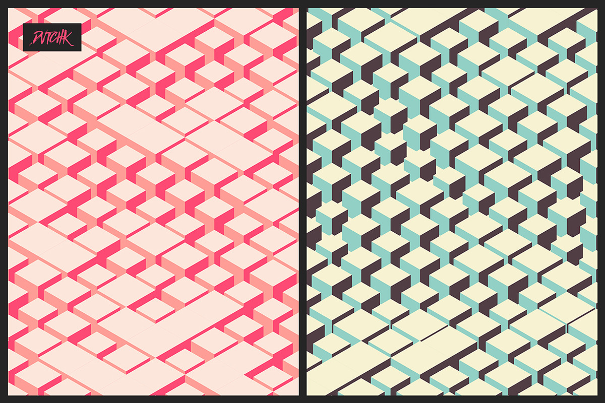 Isometric Cubes / Vector Backgrounds, a Pattern Graphic by dvtchk (Photo 3 of 8)