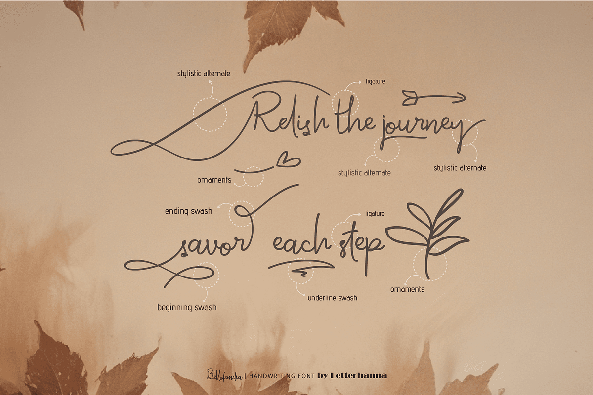 Bellofandia Font, a Handwritten Font by Letterhanna Studio (Photo 8 of 15)