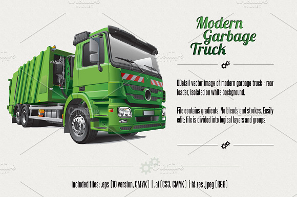 Modern Garbage Truck preview 2